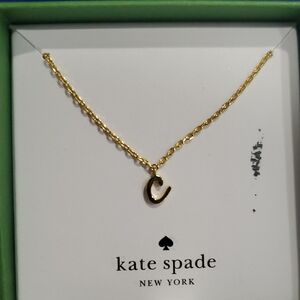 Kate Spade One‎ in a million C initial pendant gold plated necklace new